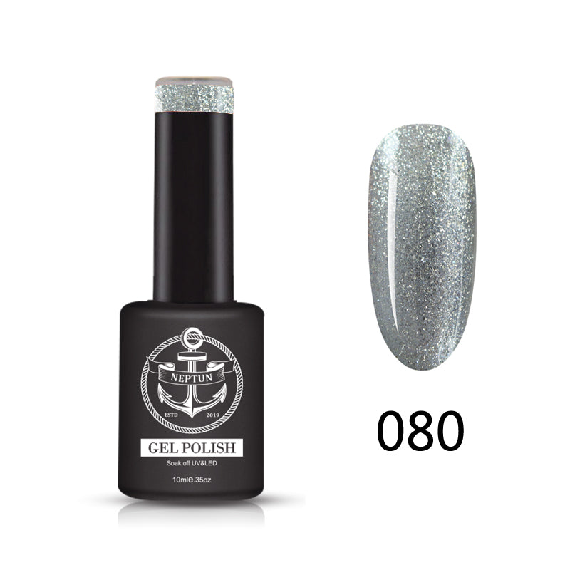 	Neptun UV/LED Nagellack Light Silber Glitzer #080