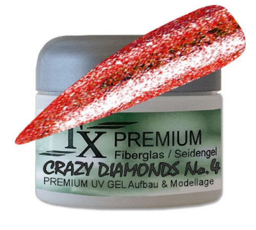 TX PREMIUM Fiberglas - Seidengel Crazy Diamands No.4 Rot