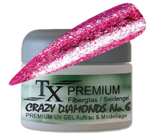 TX PREMIUM Fiberglas - Seidengel Crazy Diamands No.6 Pink