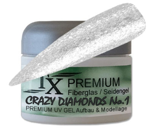 TX PREMIUM Fiberglas - Seidengel Crazy Diamands No.1 Silber